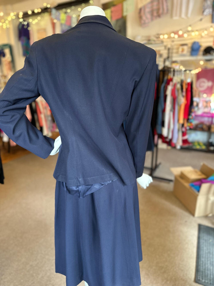 1940's WAVES Women's Naval Reserve Navy Blue Blanket Uniform Skirt and Jacket as Is