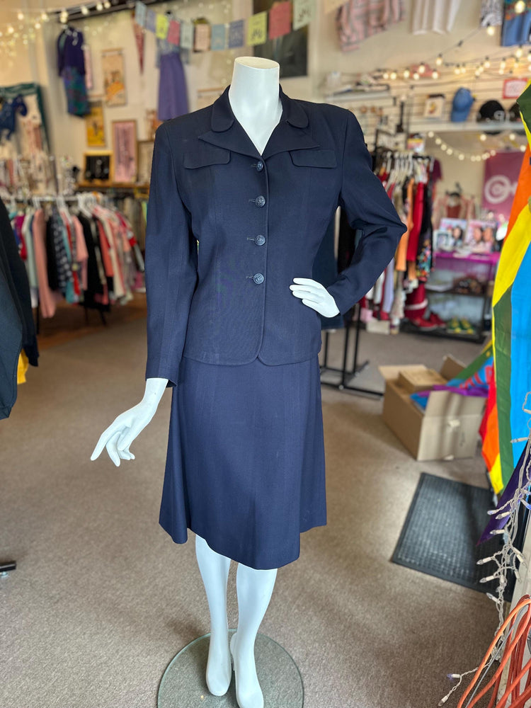 1940's WAVES Women's Naval Reserve Navy Blue Blanket Uniform Skirt and Jacket as Is