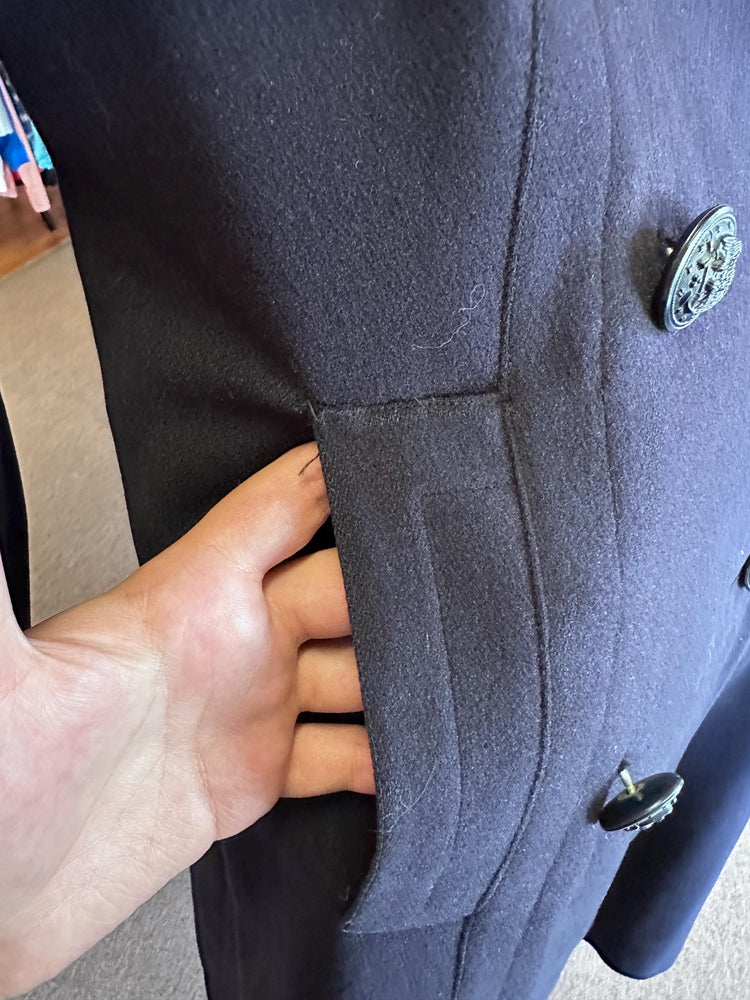 1940's WAVES Women Naval Reserve Navy Heavy Weight Wool Blend Winter Peacoat