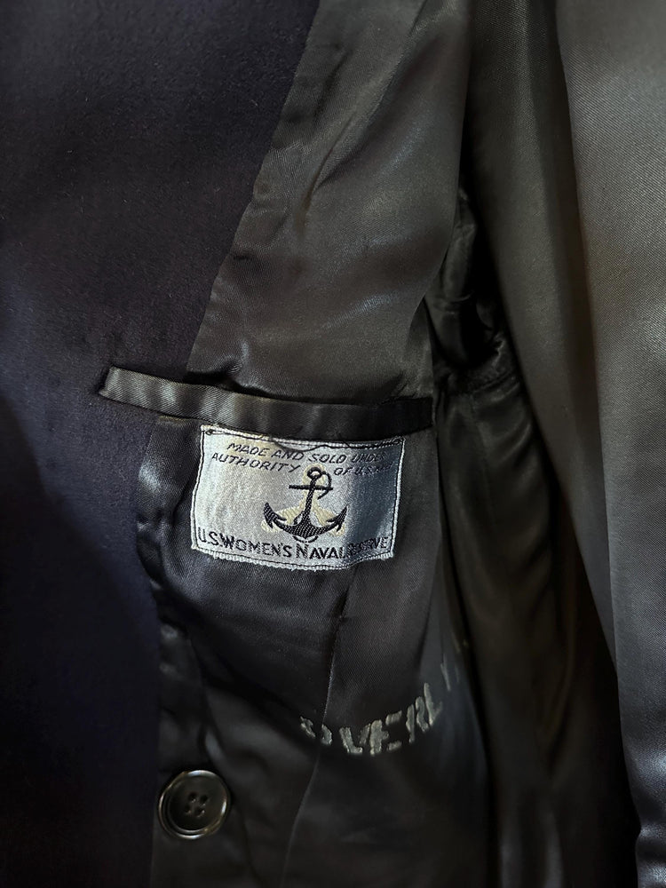 1940's WAVES Women Naval Reserve Navy Heavy Weight Wool Blend Winter Peacoat