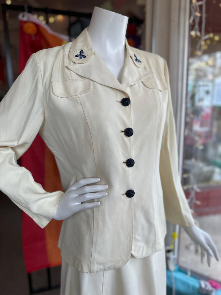 1940s WAVES Women's Naval Reserve World War II Summer Uniform Jacket and Skirt set