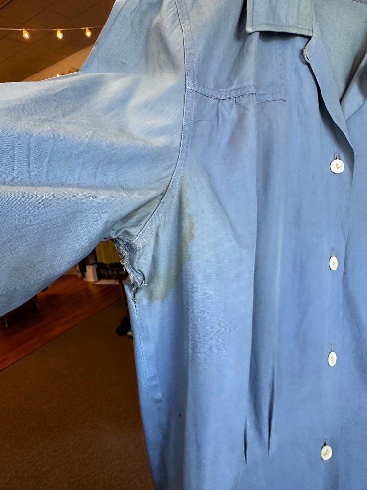 1940's WAVES Woman Naval Reserve World War II Lot of Two Dress Shirts Medic possible BLOOD as is