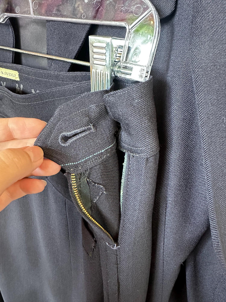 1940's WAVES Vintage Historical Women's Naval Reserve Navy Blue Medic Uniform Jacket, Skirt, Hat, and Scarf AS IS