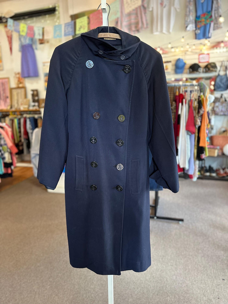 1940's WAVES Women's Naval Reserve Lighter Weight Peacoat Overcoat with Lining AS IS