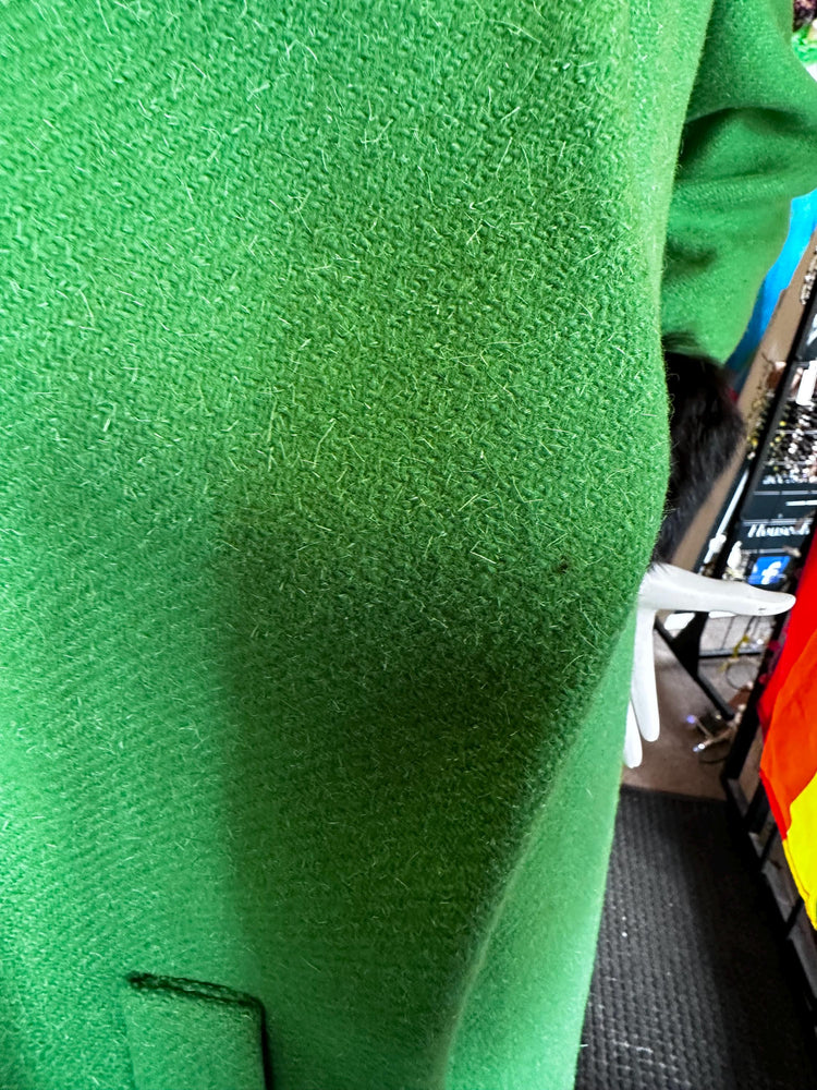 1960's VINTAGE Mod Kelly Green Wool and Fur Coat Size Small/XS