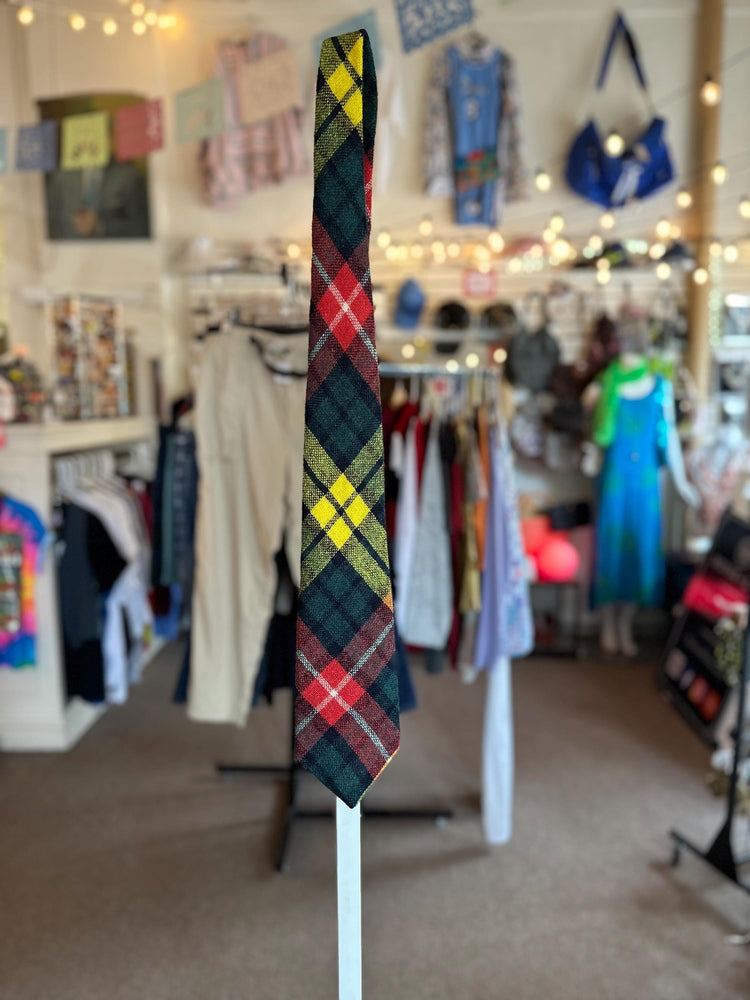 Vintage 1950s/60s Hand Woven Harris Tweed Wool Plaid Tartan Tie