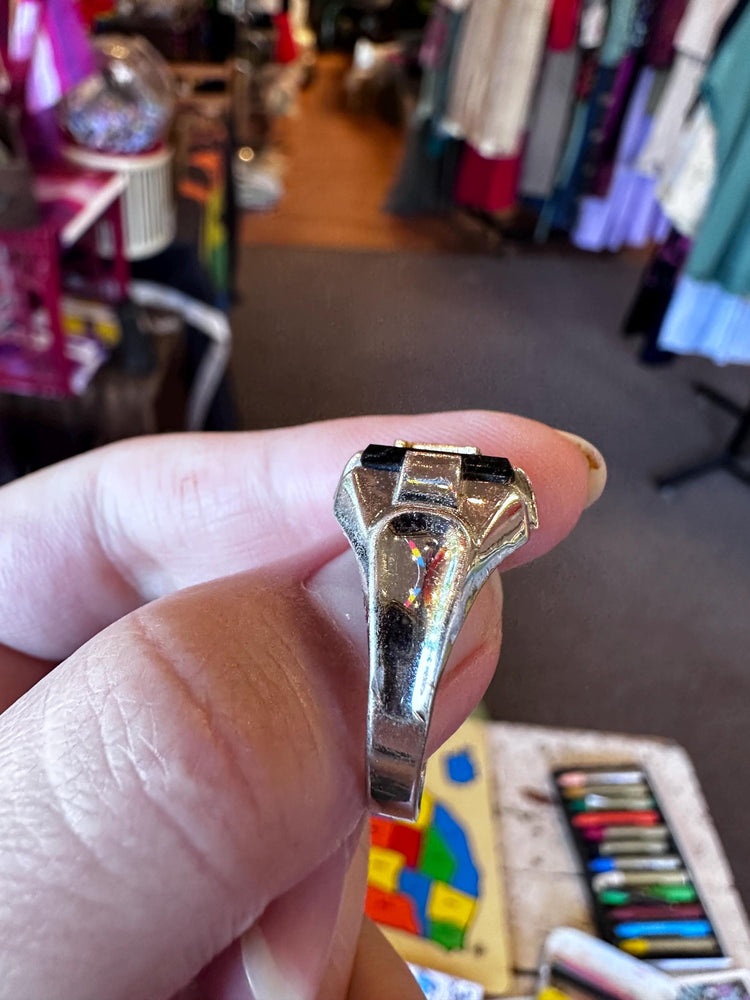 1940's or earlier Men's Signet Sterling Silver .925 A letter initial Ring size 10