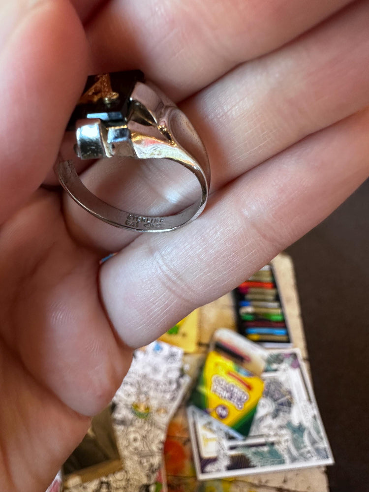 1940's or earlier Men's Signet Sterling Silver .925 A letter initial Ring size 10