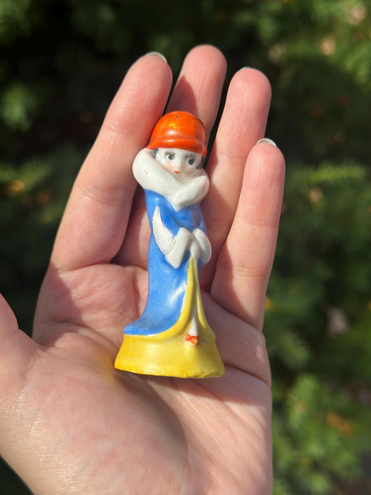 1930's Flapper Girl Porcelain Art Deco Pin Cushion Vanity Doll Fasold and Stauch