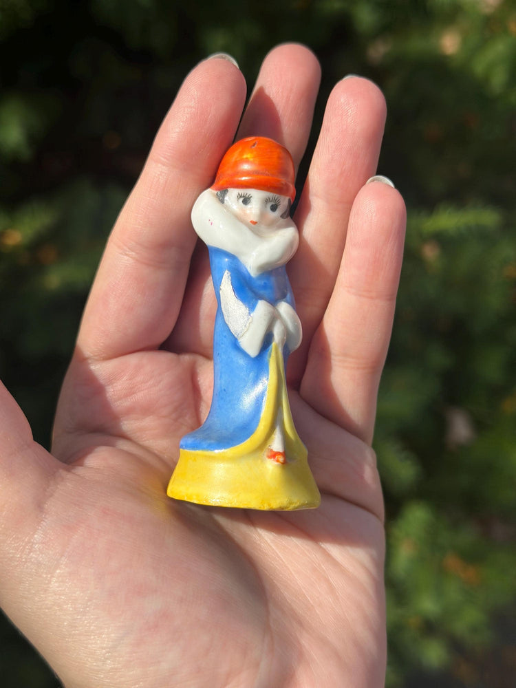 1930's Flapper Girl Porcelain Art Deco Pin Cushion Vanity Doll Fasold and Stauch