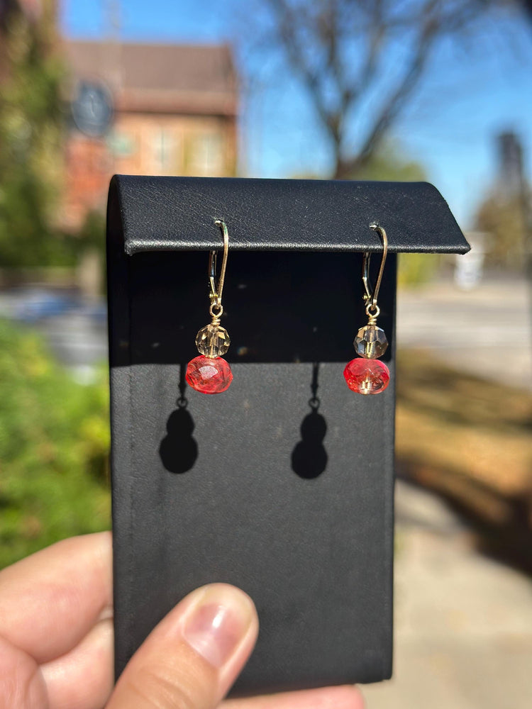 Gorgeous MCM Dangle Gold Filled Faceted Beads Citrine or Murano Glass