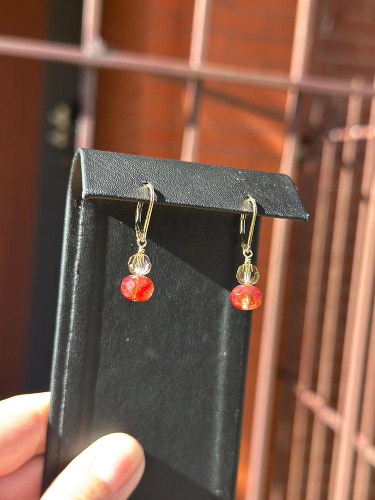 Gorgeous MCM Dangle Gold Filled Faceted Beads Citrine or Murano Glass