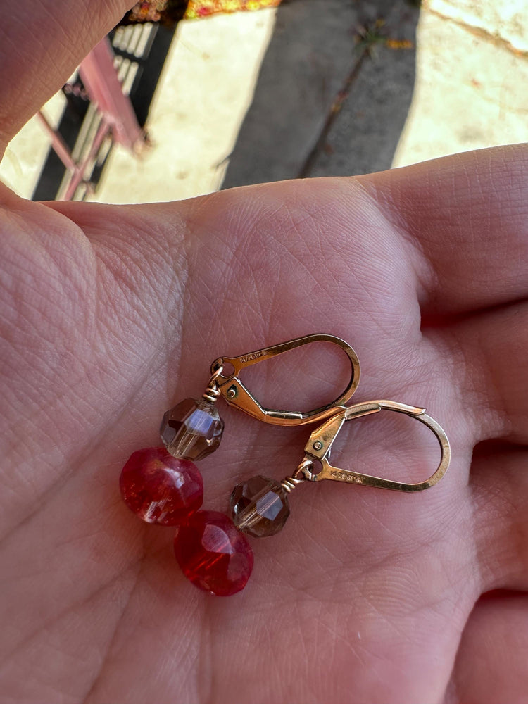 Gorgeous MCM Dangle Gold Filled Faceted Beads Citrine or Murano Glass