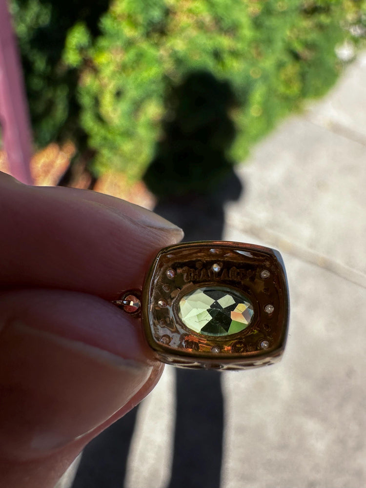 14K Gold Peridot And Diamond Shiny Statement Earrings August Birthstone Vintage