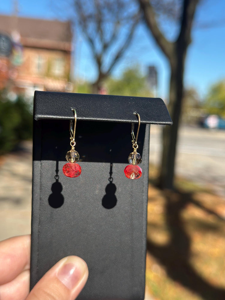 Gorgeous MCM Dangle Gold Filled Faceted Beads Citrine or Murano Glass