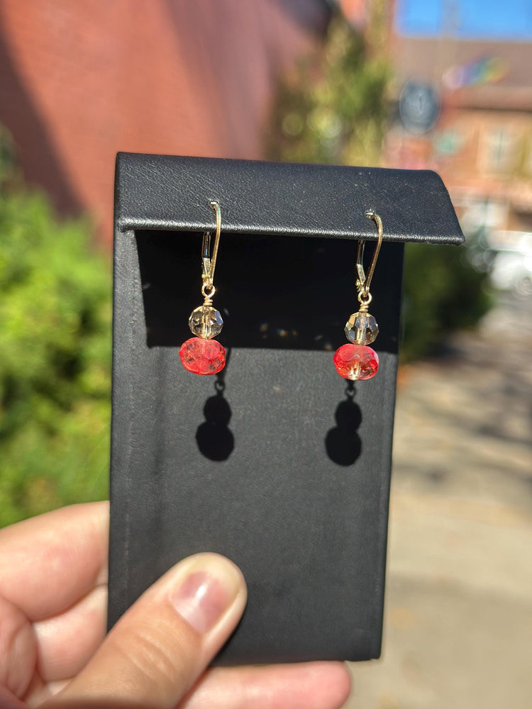 Gorgeous MCM Dangle Gold Filled Faceted Beads Citrine or Murano Glass