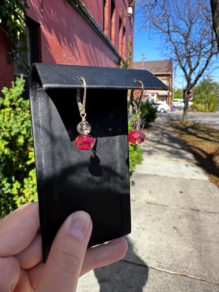 Gorgeous MCM Dangle Gold Filled Faceted Beads Citrine or Murano Glass