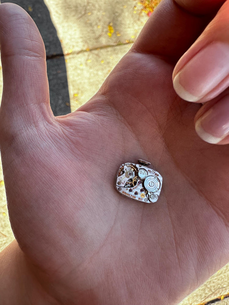 Antique 1950's Women's MCM 14K White Gold and Diamond Hamilton Manual Watch Works