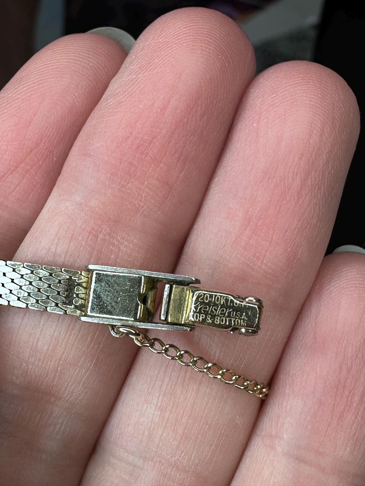 Beautiful 1950's Style Ladies Bulova Manual Watch 10K GFP with 2 Diamond Chips