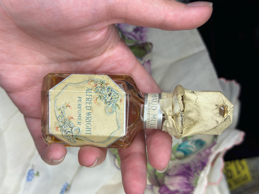 Antique Edwardian Early 1900's Perfume from Alfred Wright perfumer with Perfume and Box Maud Muller