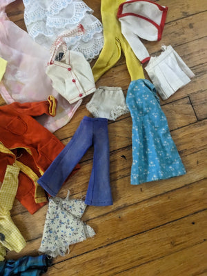 Vintage Lot Of TLC Barbie And Misc Doll Clothes 60s 70s Tammy Penny Brite 