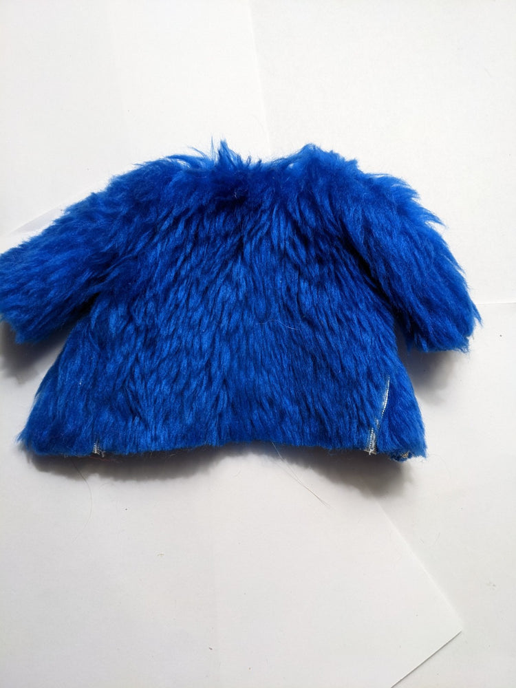 MATTEL '77 BARBIE SUPERSTAR DOLL outfit - BLUE & SILVER AGLITTER - FUR COAT 2481
