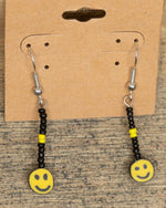 Smiley Face Beaded Dangle Earrings