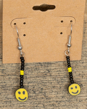 Smiley Face Beaded Dangle Earrings
