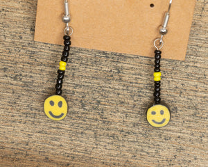Smiley Face Beaded Dangle Earrings